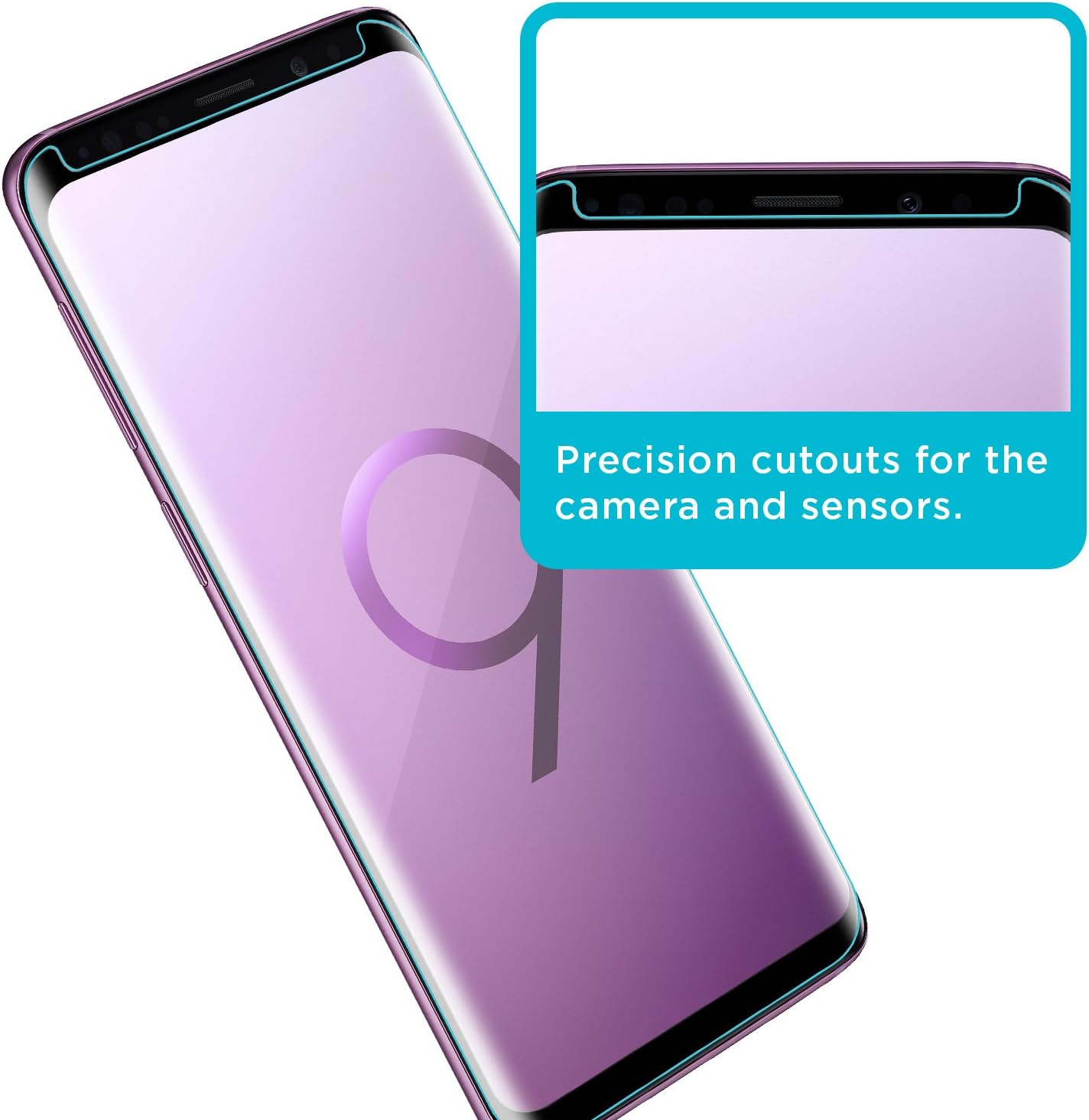 Tech Armor 3D Curved HD Clear Ballistic Glass Screen Protector Designed for Samsung Galaxy S9 Plus (2018) 1 Pack Tempered Glass