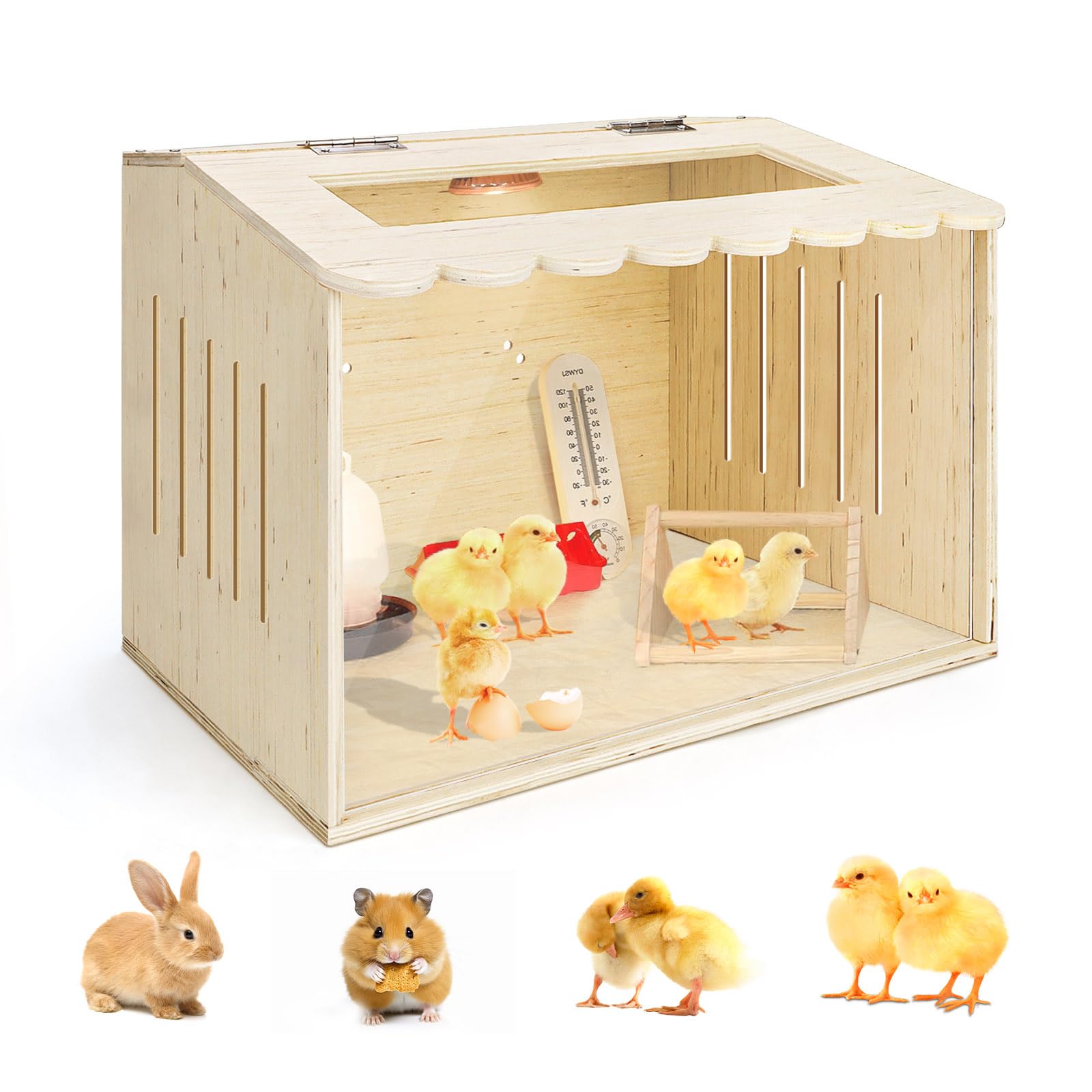 Jaula de codorniz de madera para hámsters, patitos, erizos, lagartos, gallinero (40 x 30 x 30 cm)