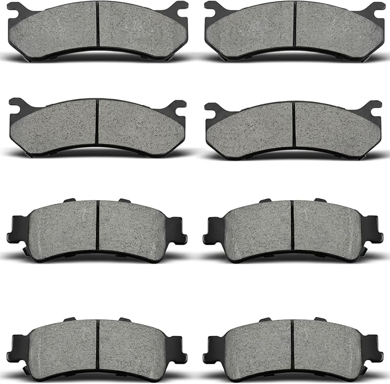 Pastilhas de freio dianteiras e traseiras TALAMOYI D785/D792 para Silverado, Sierra, Tahoe, Yukon e Suburban – 8 unidades