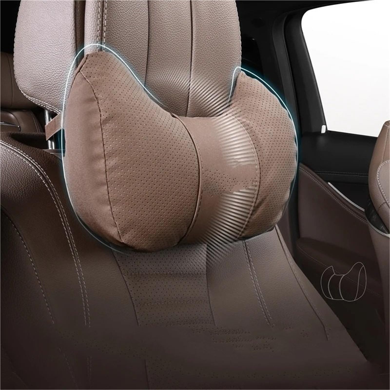 Poggiatesta per seggiolino auto Adatto per Chery 5 OMODA E5 FX GT Poggiatesta per auto Supporto per il collo Cuscino per il collo lombare del sedile(Head BLACK 1pcs)