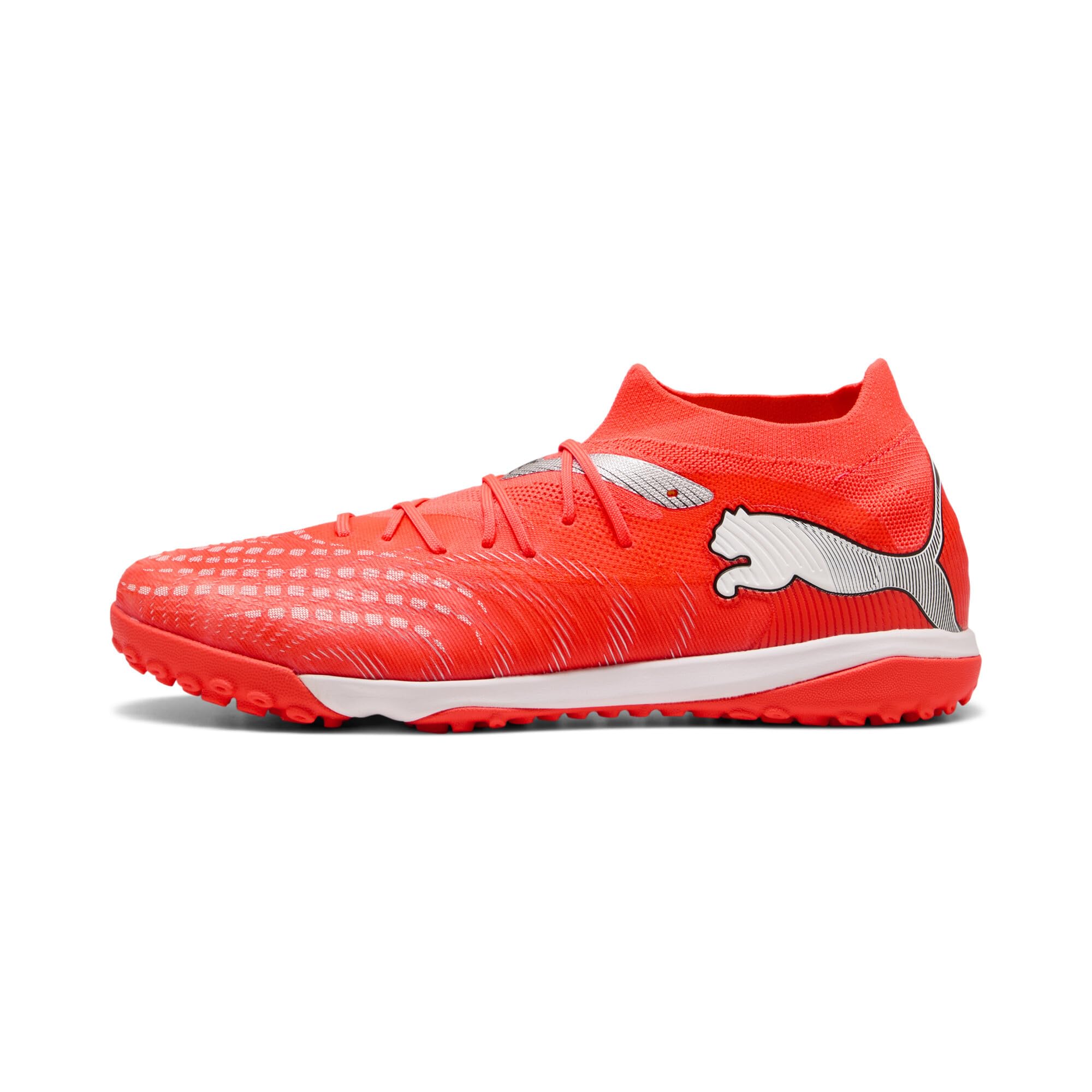 PUMA Unisex Future 9 Match Turf Football Boots, Glowing Red-PUMA White-PUMA Black-PUMA Silver, 4.5 UK