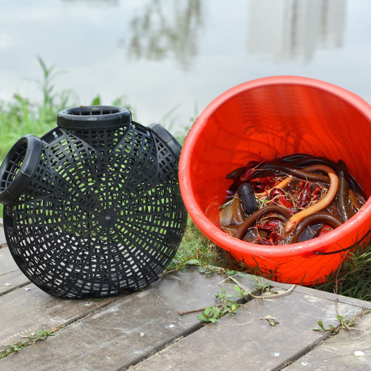 BESPORTBLE 2 Stücke Aal Fang Net Spezielle Zweck Krabben Tragbare Köder Aal Fisch Für Krabben Meeresfrüchte