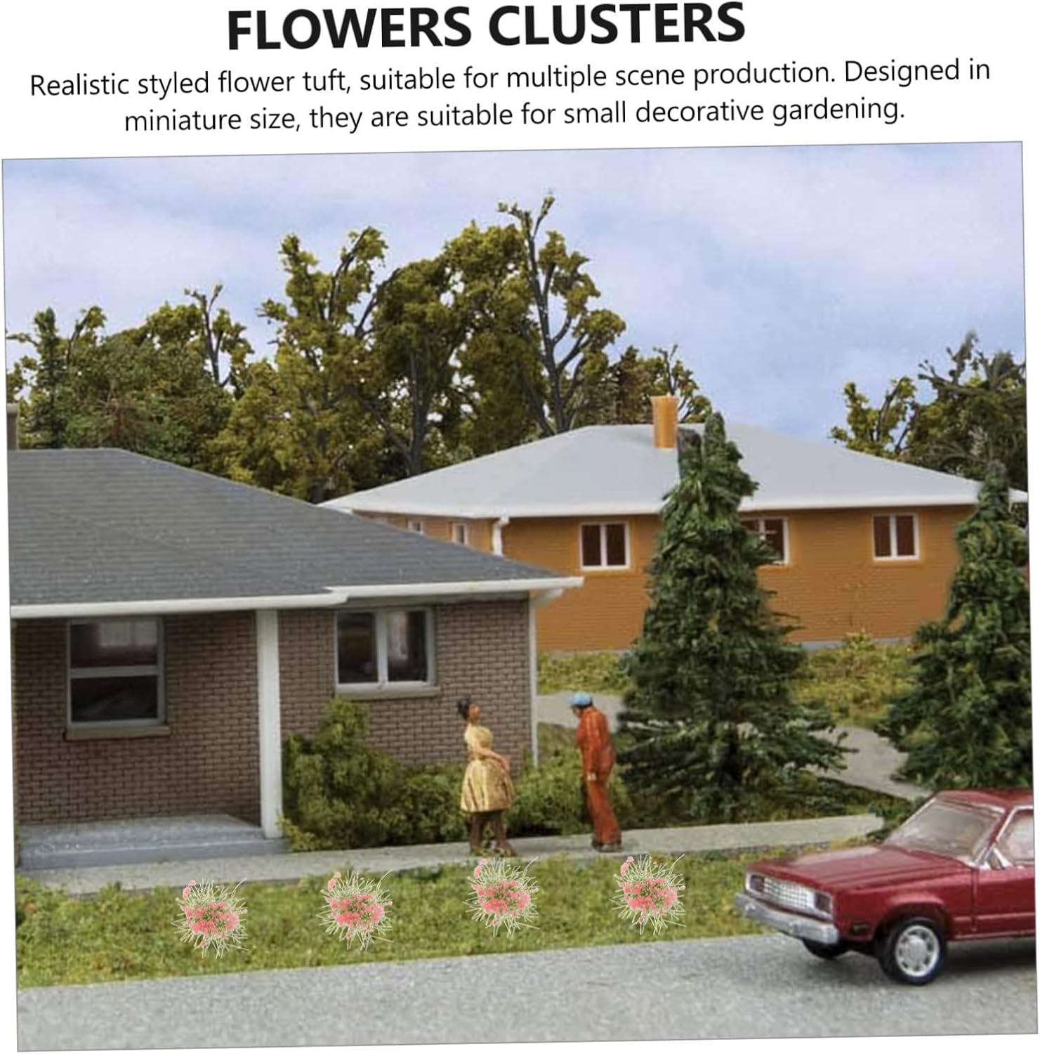 DOITOOL 10sheets Miniature Grass Cluster Kit Flower for Sand Table Model Railway and Garden Decor