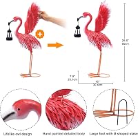 Yeomoo Kerti Flamingó Dekoráció Napelemes Lámpával - Időjárásálló Fém Kerti Dísz Világítással Teraszra, Erkélyre, Ajándéknak 4