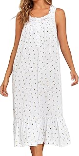 Cotton Nightgowns For Women Long House Dress Soft Sleepshirts With Pockets S-3XL