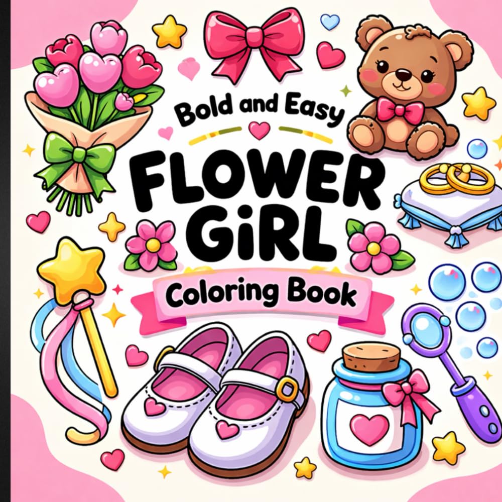 Bold and Easy Flower Girl Coloring Book: Beautiful Bloom-Inspired Designs for Calm Moments.