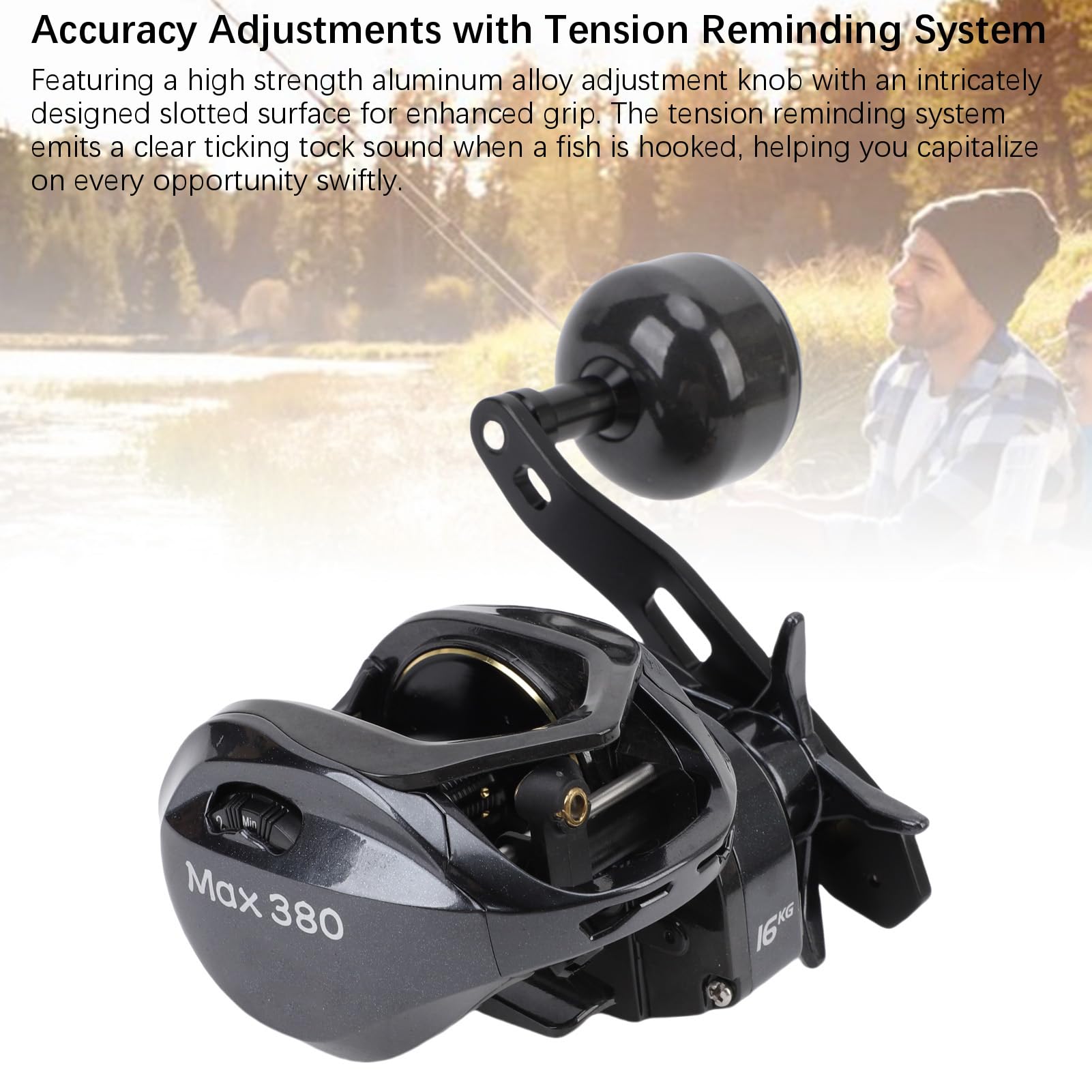 YUYTE Mulinello da Lancio con Trasmissione 7.2:1 e Drag 16kg per Pesca