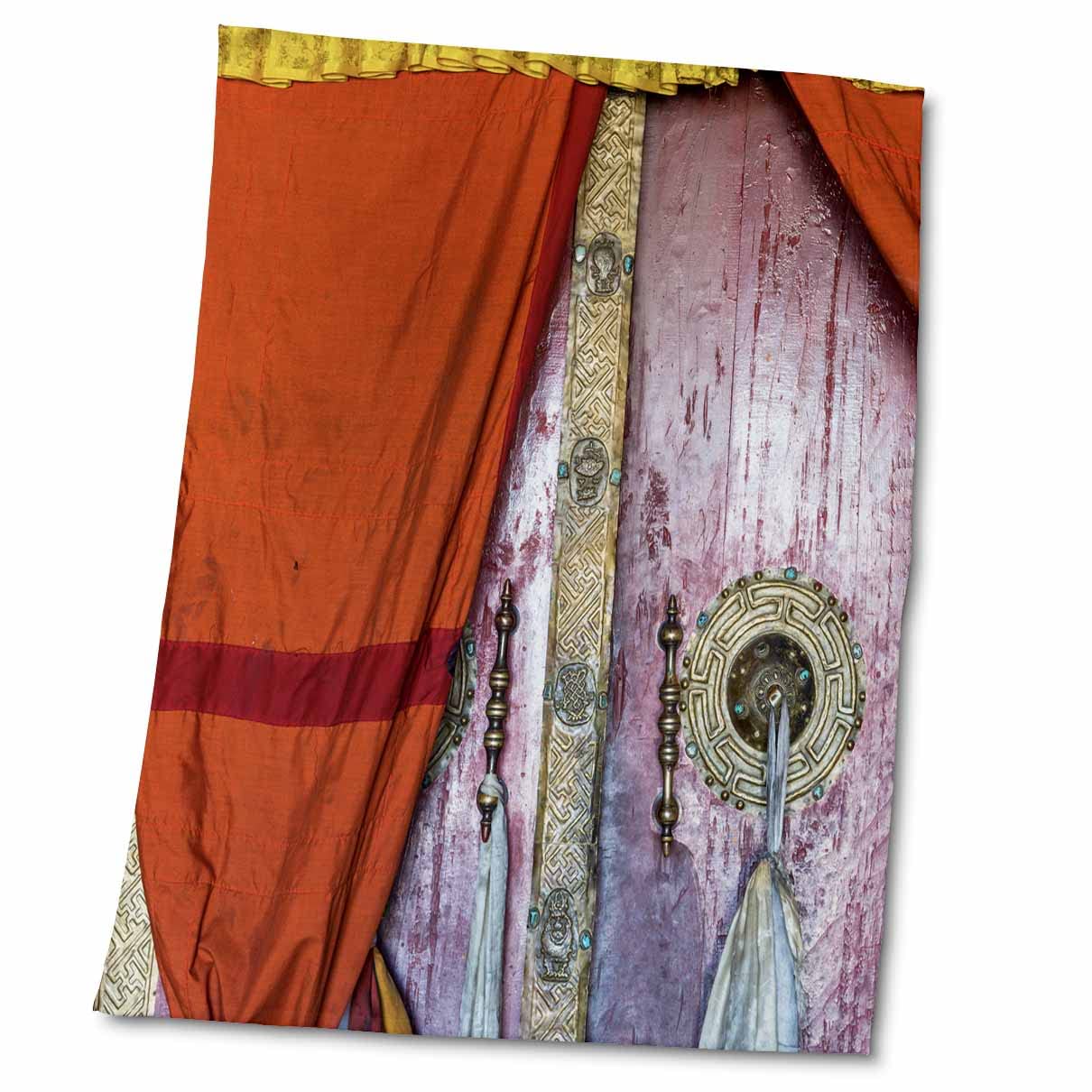 3dRose 22x30 Bath Hand Pool Towel - Doorway, Deskit Monastery, Ladakh Doors
