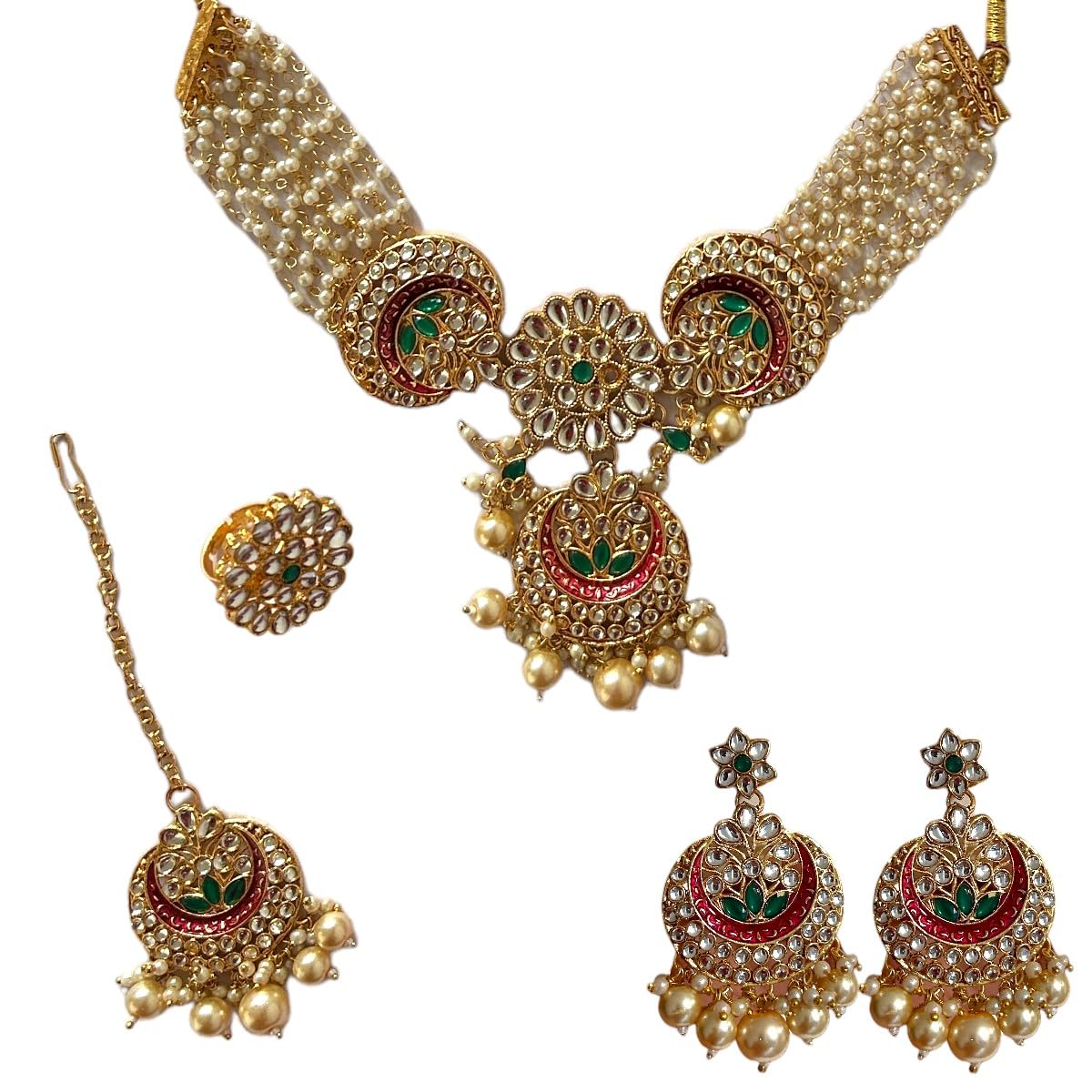 See full amazon price history chart for ACCESSHER Traditional Gold Plated Kundan and Pearls Embedded Bridal Neckalce Set/Bridal Jewellery Set wirh Earrings, Maang Tikka and Finger Ring for Women and Girls ACCESSHER Traditional Gold Plated Kundan and Pearls Embedded Bridal Neckalce Set/Bridal Jewellery Set wirh Earrings, Maang Tikka and Finger Ring for Women and Girls (B0DCC3G5NZ) Amazon Price History, Amazon Price Tracker