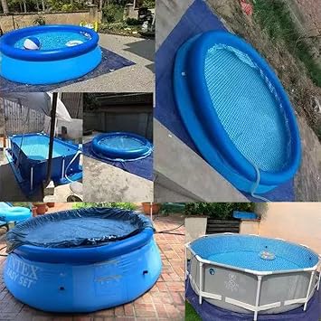 Rectangle Pool Cover, Foldable Swimming Pool Covers for 220 * 150CM/7.21 * 4.92FT Frame Pools, Garden Solar Pool Cover Protector for Inflatable Pools
