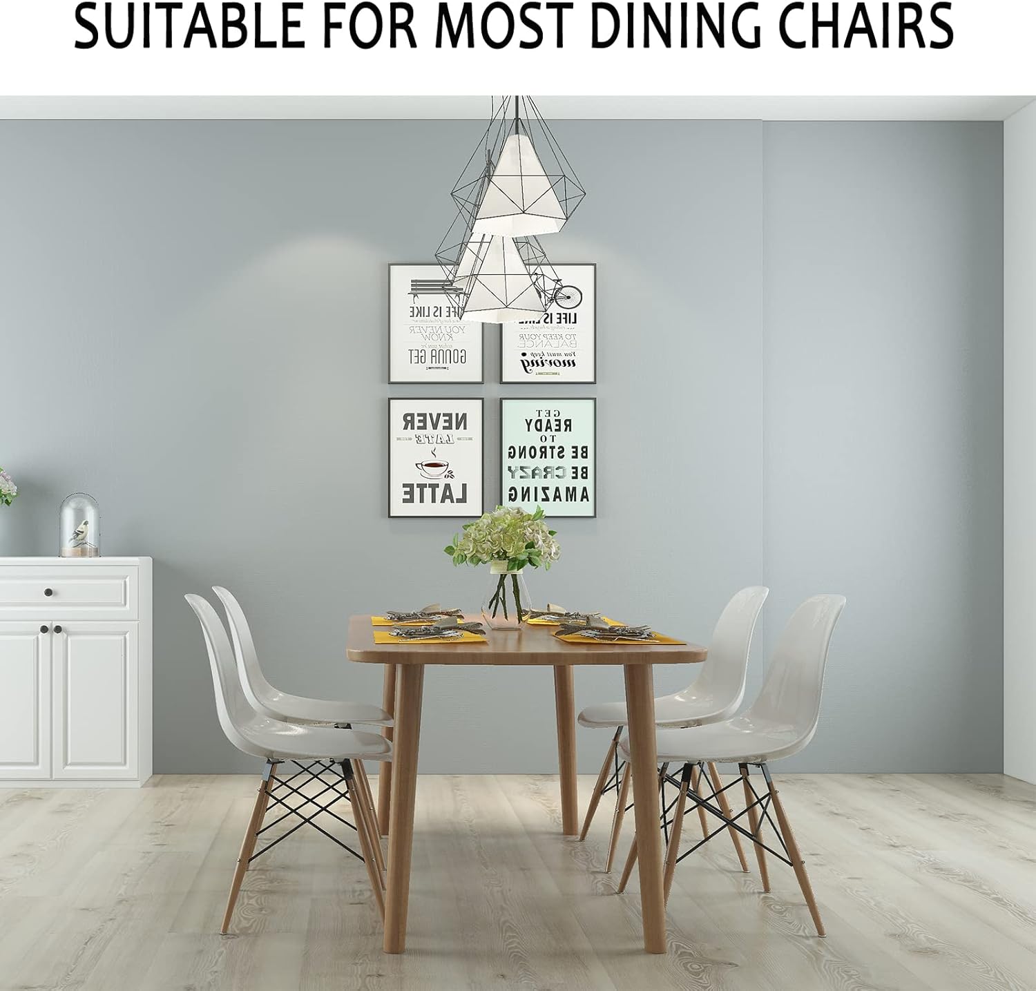HAOYONG Waterproof Shell Chair Covers,Jacquard Dining Room Chair Slipcover Set of 4 Mid Century Modern Dining Chair Covers Stretchable Slipcovers for Kitchen, Office and Living Room