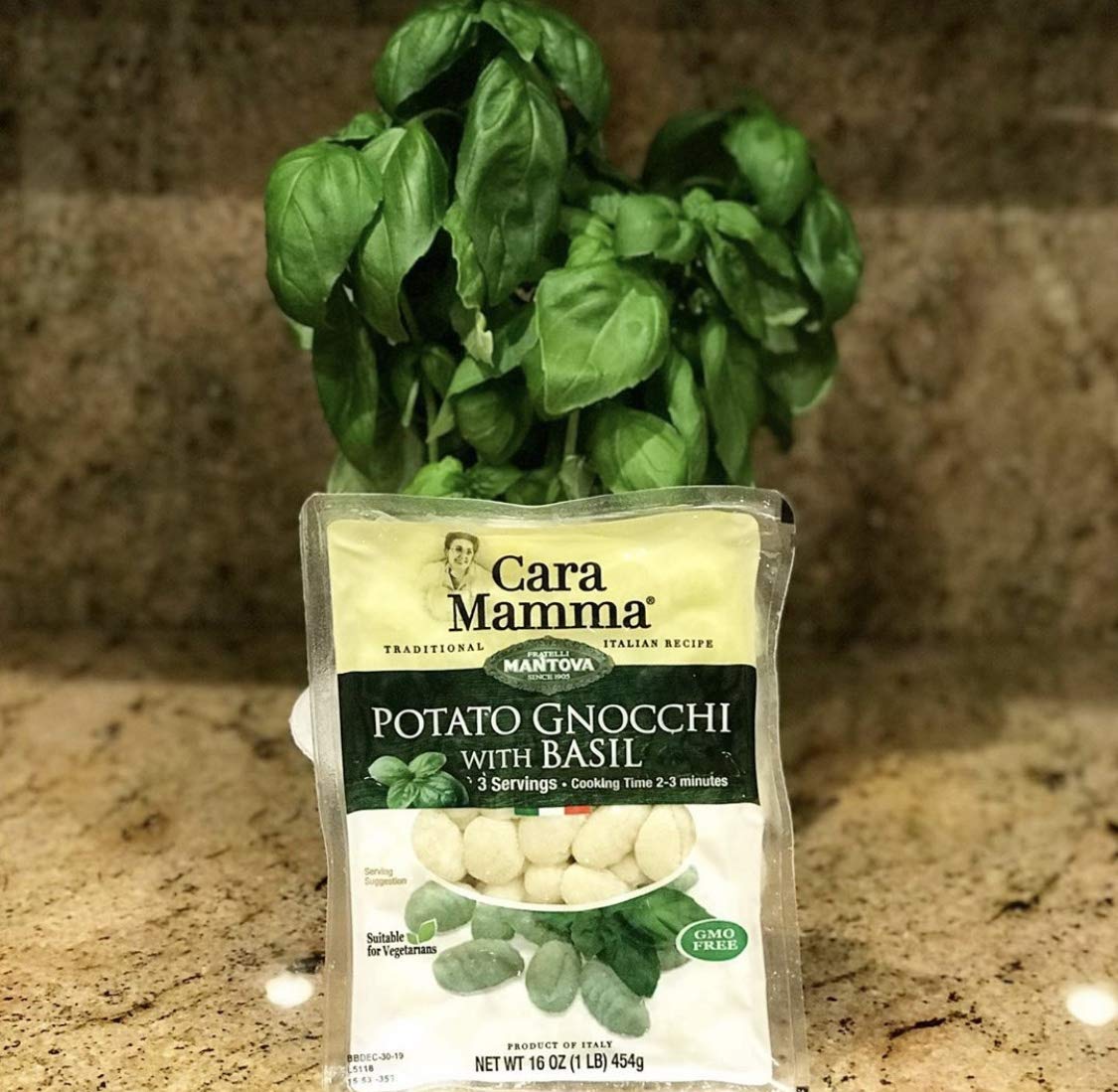Mantova Cara Mamma Basil Potato Gnocchi Pasta, 16 Ounce (Pack of 6)