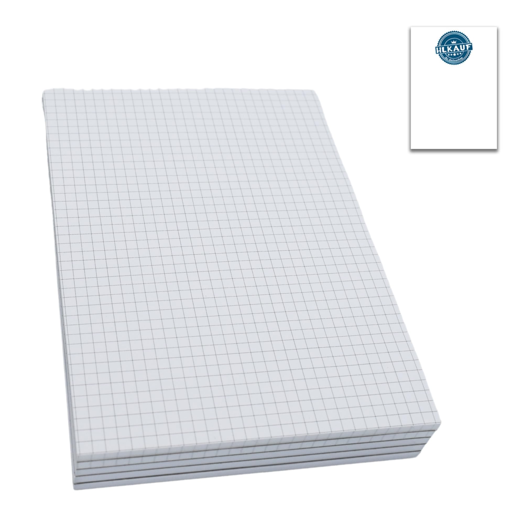 HLKauf Notizblöcke Schreibblock DIN A4 A5 A6 | kariert | liniert | blanko, Notizblock 5er|10er|20er Pack, 50 Blatt je Block, 80 g/m² Offset weiß, Blöcke für Schule oder Büro Uni