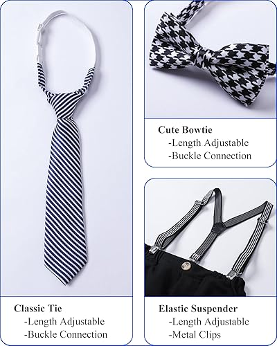 Miniatura 4 de HOSUKKO Traje de caballero para bebé, trajes de tirantes para niños (0-10 años)