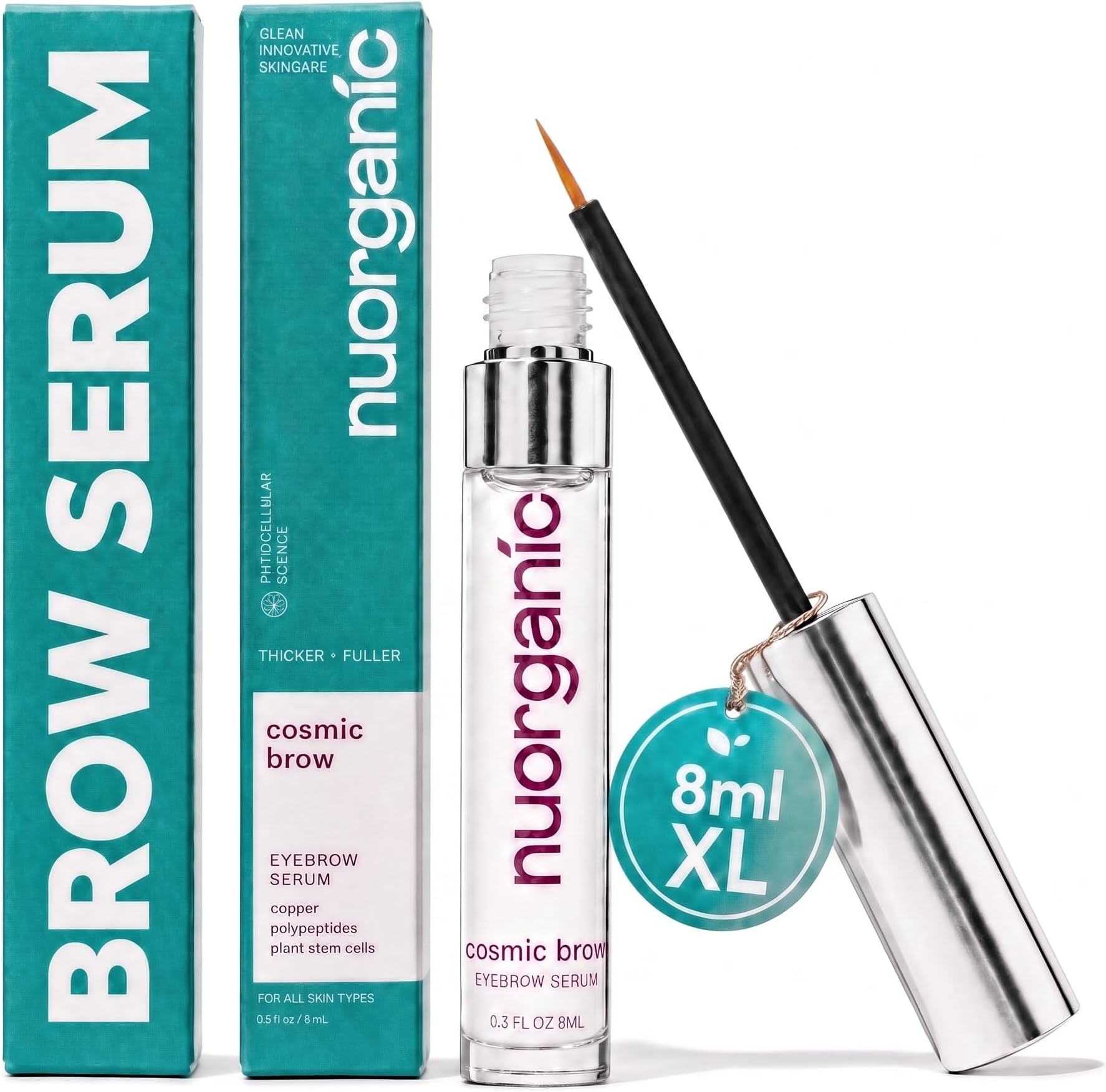 nuorganic Cosmic Brow Eyebrow Growth Serum, Natural Ingredients, 8ml XL
