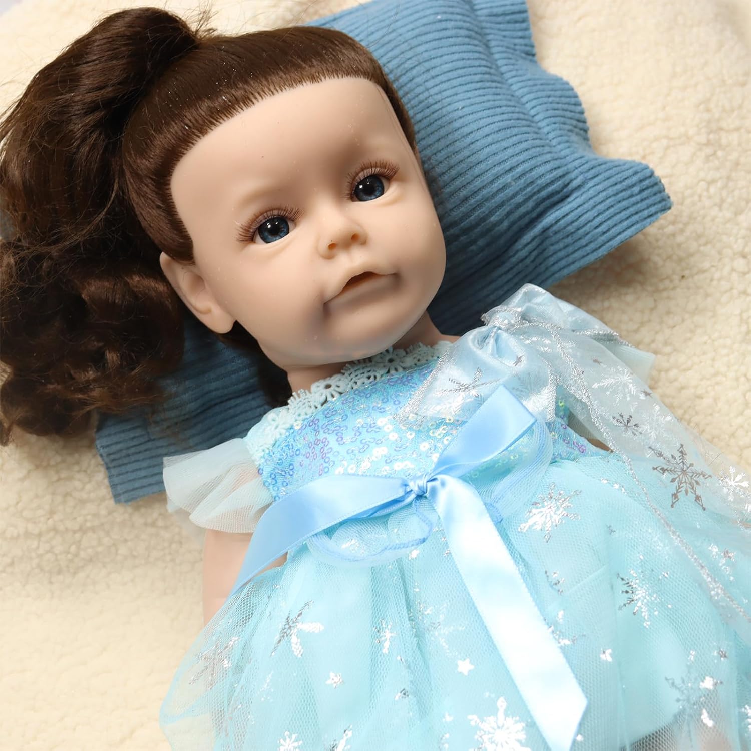 Full Silicone Reborn Baby Doll, 20Inch Realistic Lifelike Newborn, Weighted with Rooted Hair,Flexible Limbs, Soft Skin, Ideal for Kids and Artists (unpainted,#1)