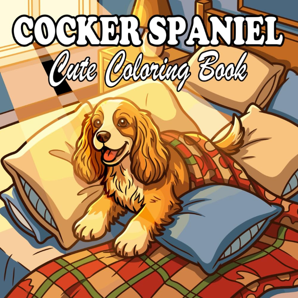 Cocker Spaniel Coloring Book: Cute & Cozy Cocker Spaniels for Kids and Adults