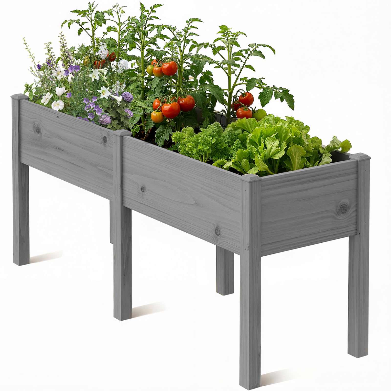SUNYRISY Dual Hochbeet Holz für Balkon und Garten 180x60x80cm