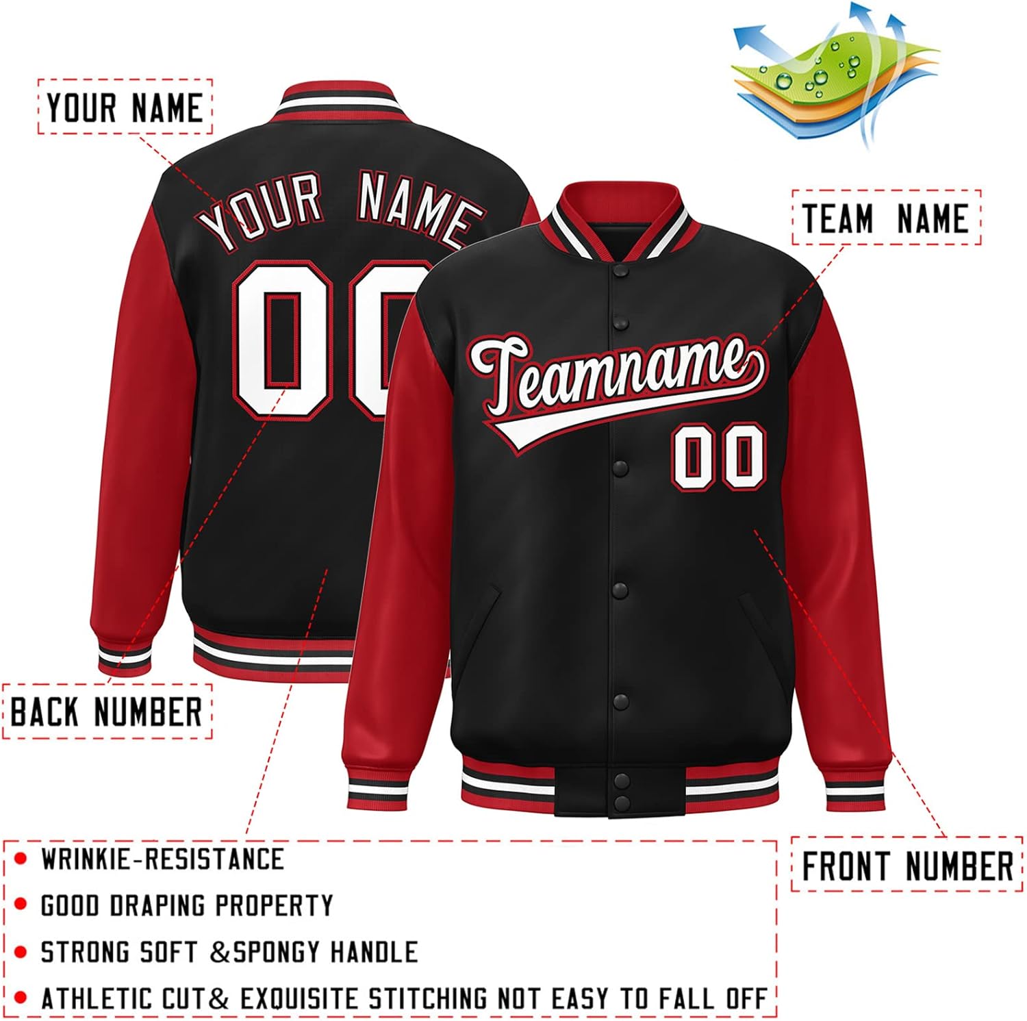 KXK Custom Men/Women/Youth Varsity Jackets College Baseball Letterman Bomber Coat Personalized Stitched Letters & Number