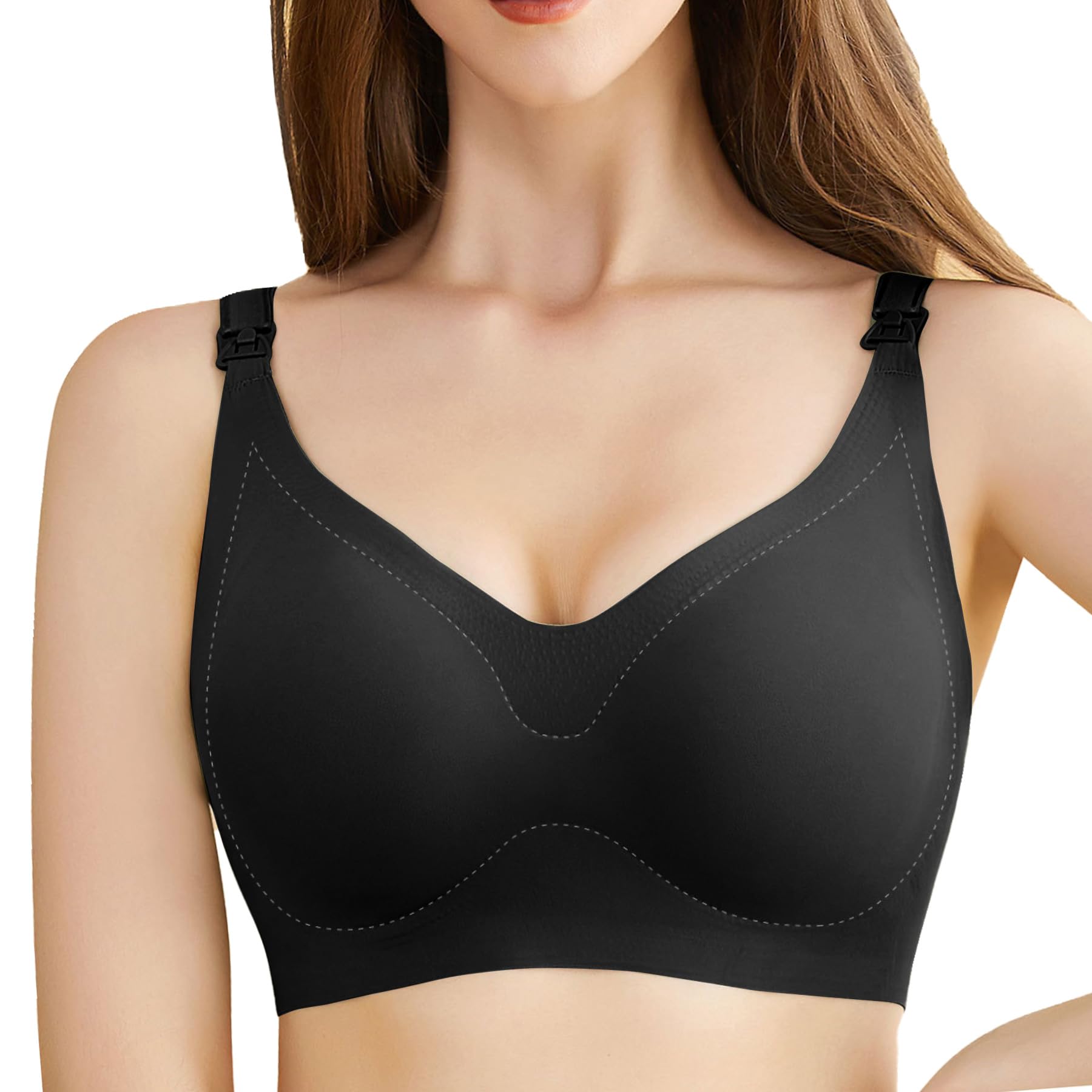 Dress CiciSeamless Nursing Bra, Maternity Breastfeeding Bra Front Clasp, Wireless Sleep Bras