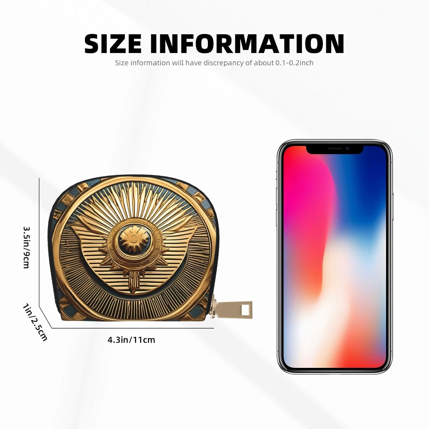 Sun Old Egyptian Timeless Grace print Wallet Credit Cards Holder Business Card Case for Men Women Compact Size for Adults