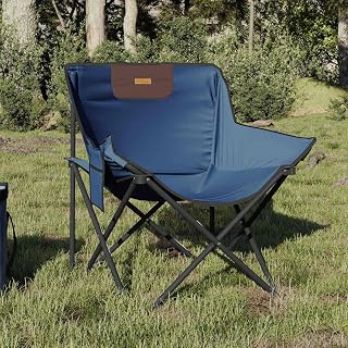 Sillas de camping 2 unidades con bolsa plegable azul sillas de jardín para exteriores para terrazas