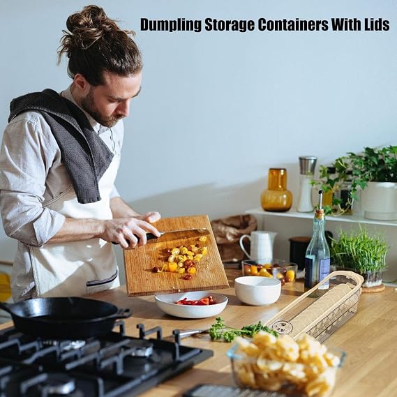 Wonton Box White Lids Stackable Well Sealed