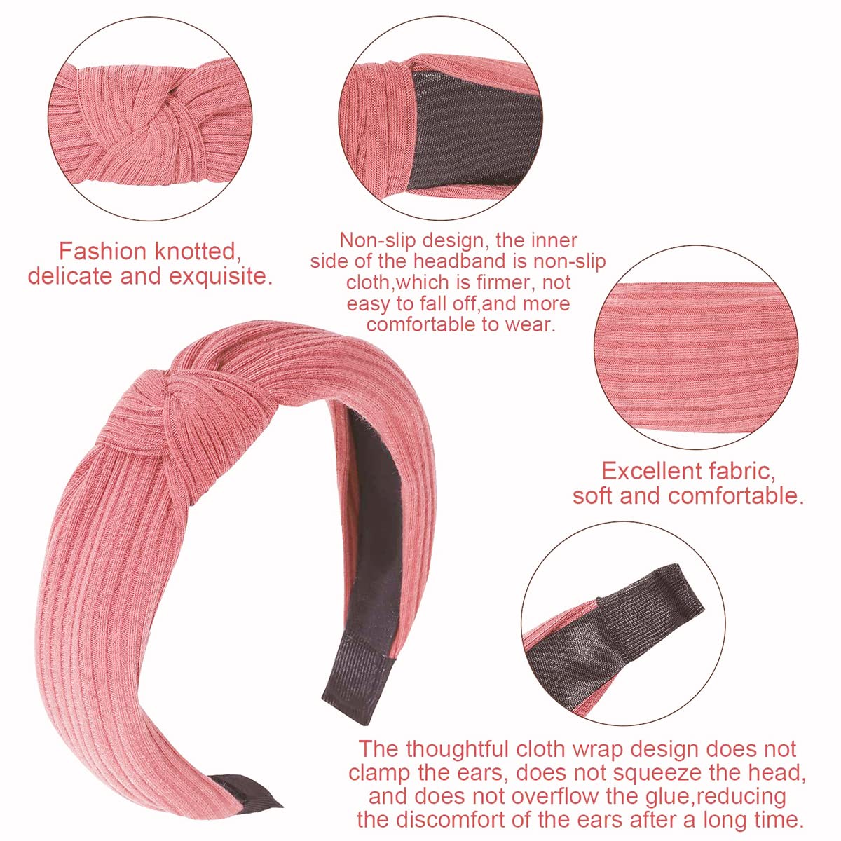 scicent Headband 3 Packs Fabric Hairbands Hair Accessories Elastic Head Bands Cute Outdoor Women Fashion Headbands 1806 - Image 3