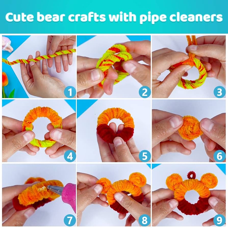 Amazon | 20色200個、パイプクリーナー、シェニールステム