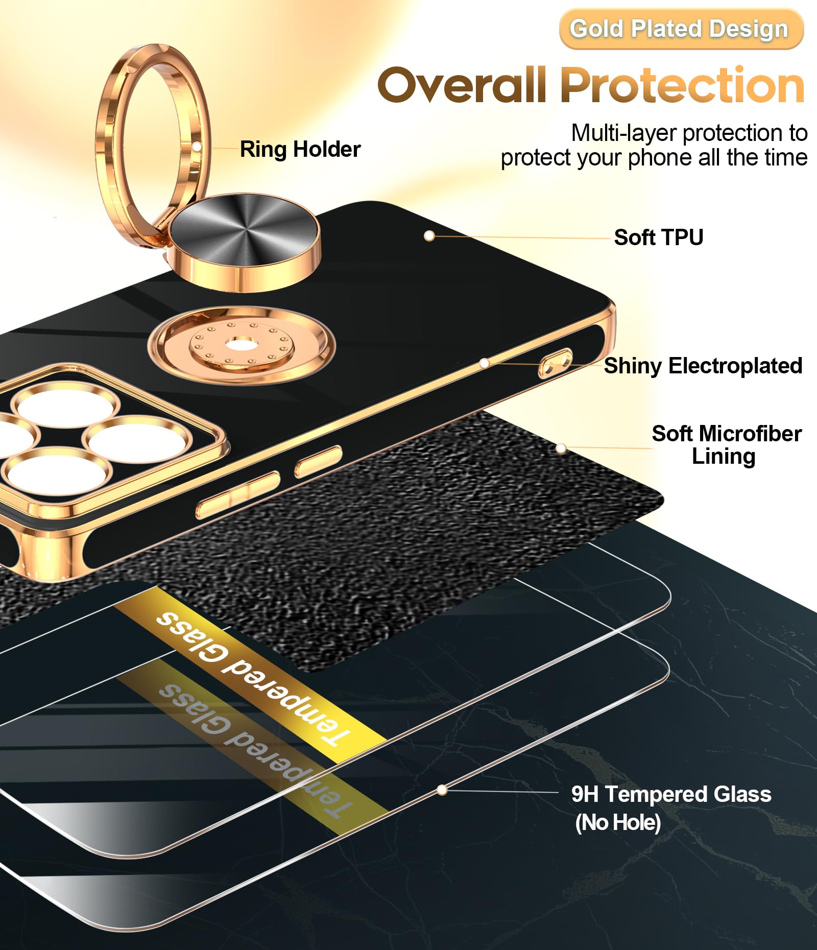 Custodia Anello Di Protezione Per Fotocamera Xiaomi Redmi 13C