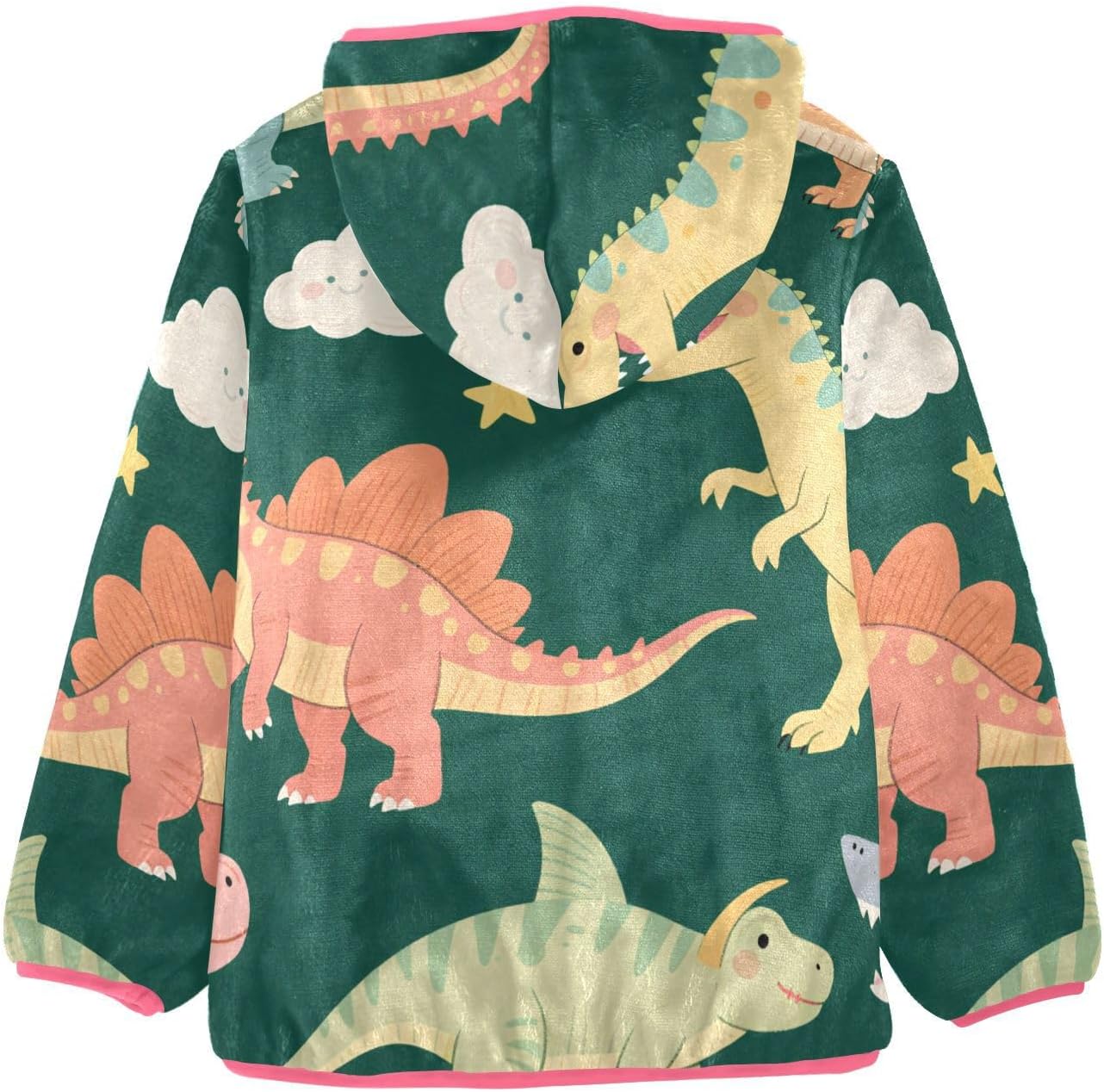 GuoChe Dinosaurs and Clouds Boy Fleece Jacket