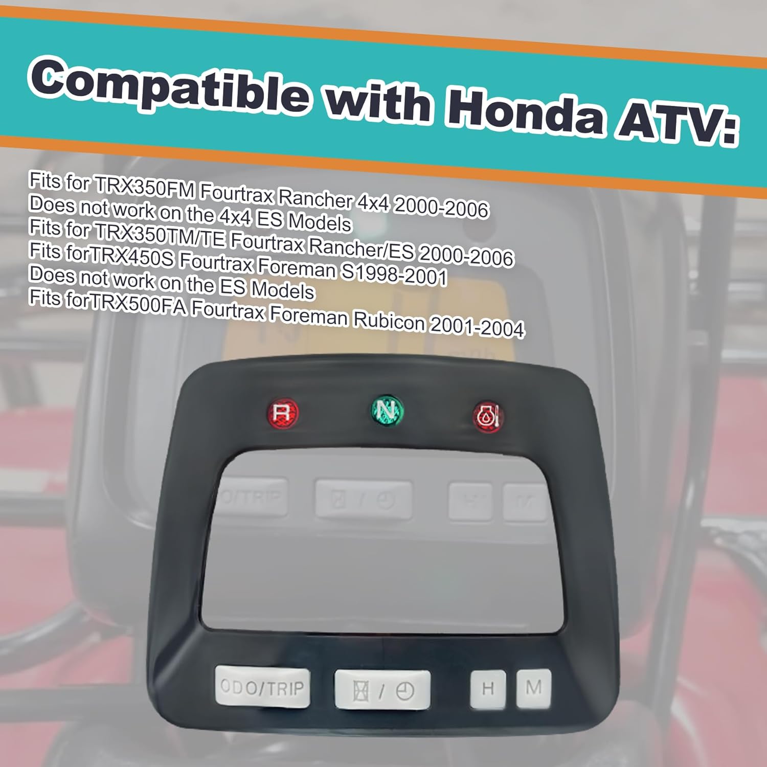 Speedometer Meter Dash Upper Cover Fits for Honda ATV Rancher 350 TRX350 TE TM FM 2000-2006 Foreman 450 TRX450FM Rubicon 500 TRX500FA 1998-2004 Replace 37201-HN0-A01