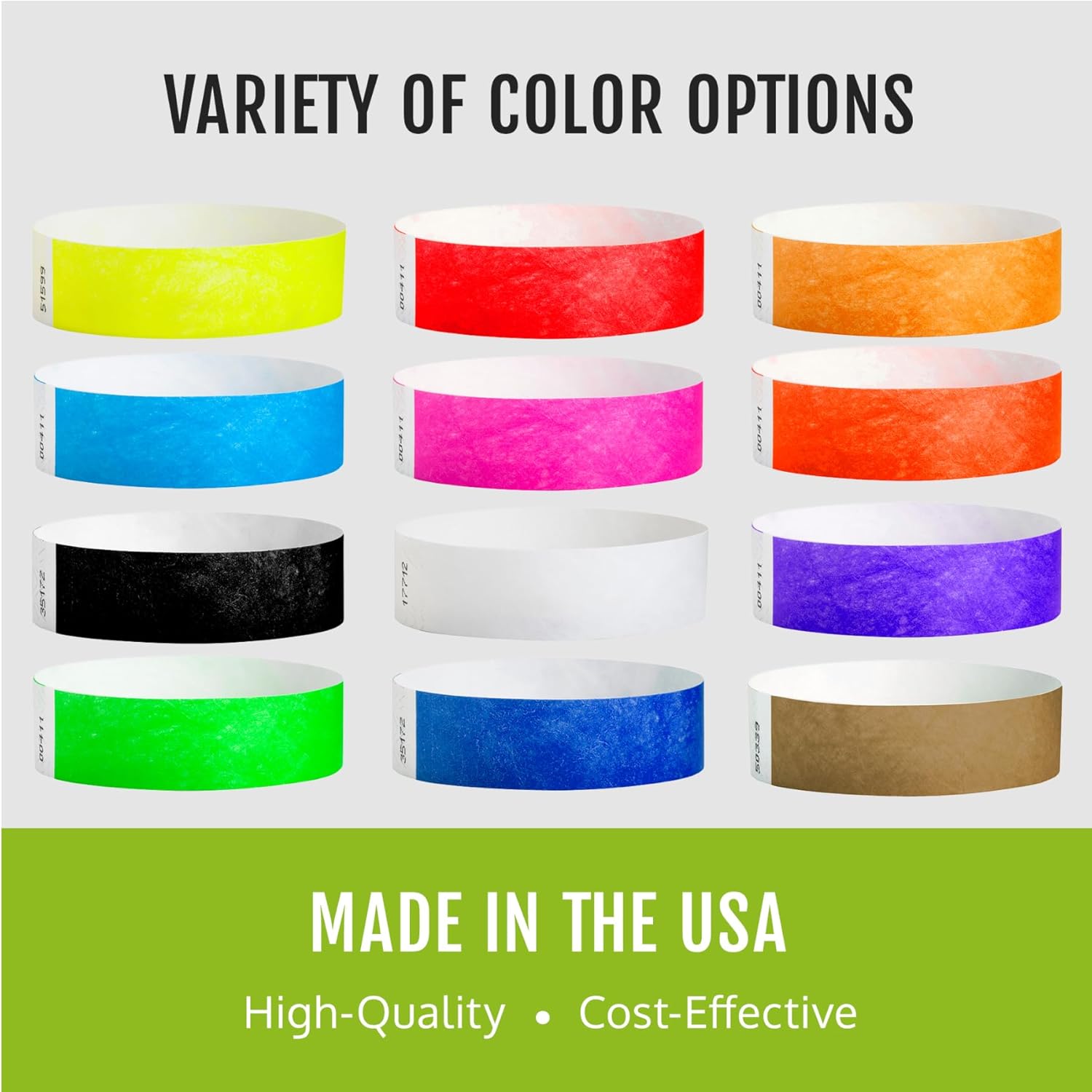800 WristCo Tyvek Wristbands for Events, 8-Color Variety Pack – Tamper-Proof Design Prevents Reuse – Premium-Grade Bracelets for Hospital & Medical ID, Party, VIP Identification - Image 6
