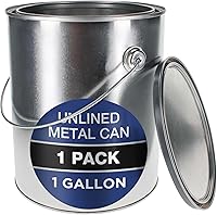 Master Elite 1 Gallon Unlined Metal Paint Can with Lid & Bail Handle - Leak-Proof 128 oz Steel Bucket for Oil-Based Paint, Automotive Coatings, Art Supplies
