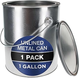 Master Elite 1 Gallon Unlined Empty Metal Paint Can Bucket with Lid, Bail Handle - Triple Tight Seal, 128 fl. oz. Steel Coating Storage Container Tin - Store Leftover Oil-Based Paint, Automotive, Art