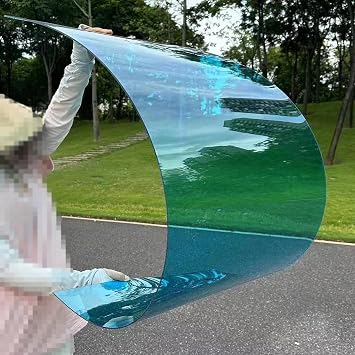Clear Plastic Sheet,Blue Clear Acrylic Plastic Sheet Polycarbonate Sheet Rain-Proof Greenhouse Canopy Balcony Awning Covers,for Outdoor Glazing Panels Replacement1x5m3.3x16ft