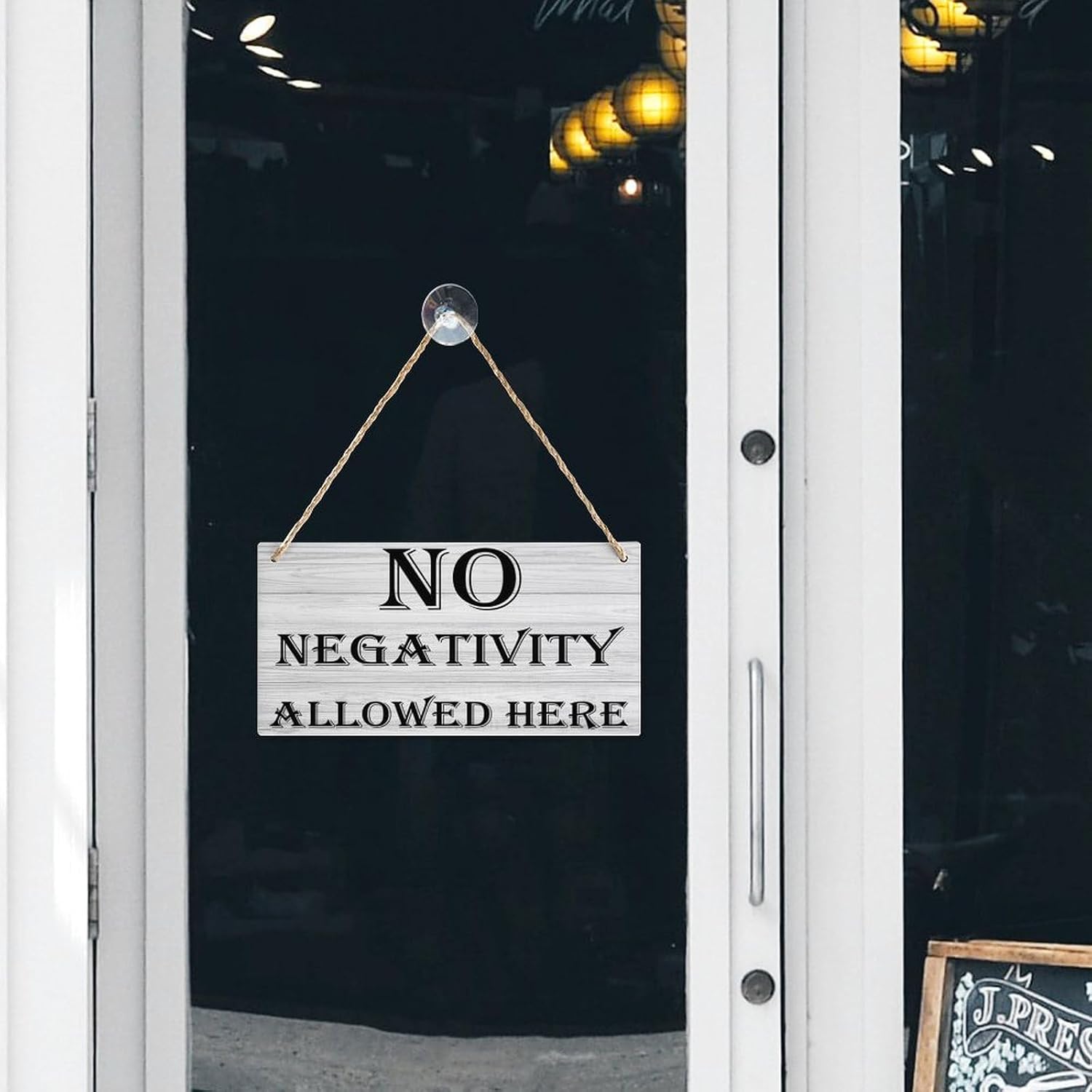 fzu Wood Sign No Negativity Allowed Here Hanging Wood Sign, Printed Wall Plaque Wood Signs, Hanging Rustic Family Signs For Home Decor Gift 12X6 Inch