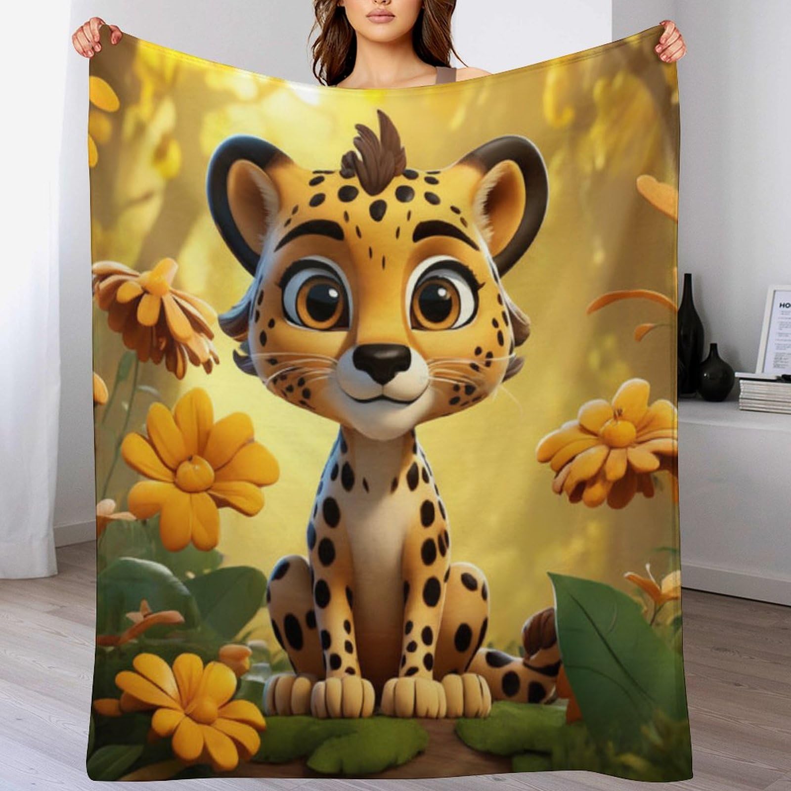 Couverture en peluche guépard pour vos soirées cocooning
