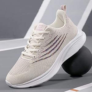 Chaussures De Tennis À Enfiler Pour Femme Chaussures De Loisirs À Lacets Semelle Souple Confortables Chaussures D'Extérieur En Maille Course À Pied