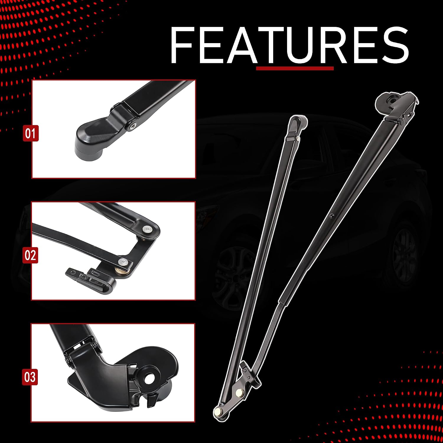 Right Passenger Side Front Windshield Wiper Arm Compatible with 2013-2017 Toyota Vitz NSP130 NSP135 KSP130 NCP131 Replaces 85211-52520 8521152520 85211 52520
