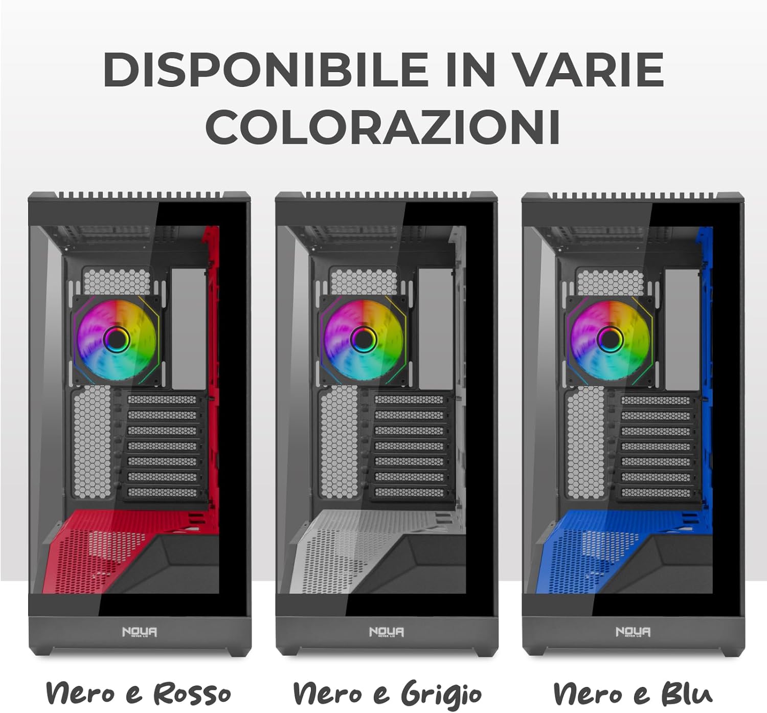 Cool GB200 | Case PC Gaming ATX Mid Tower | Ventola PWM Led ARGB | USB 3.0 e Type-C | Supporto Raffreddamento Liquido 360 mm | Vetro Temperato e Mesh | Blu - Case PC - Immagine 8