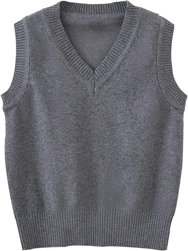 Girls Sweater Vest V Neck Cable Knit Vests Sleeveless Pullover Waistcoat | School Uniform for Boys,Soft Breathable Tops,Back to School Clothes,Loose Comfy Sweaters,Knitted Jackets,Pullover Shirt