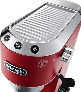 De'longhi Dedica - Cafetera de Bomba de Acero Inoxidable para Café Molido o Monodosis, Cafetera para Espresso y Cappuccino, EC685.R, Rojo + Juego de 2 vasos premium para espresso4