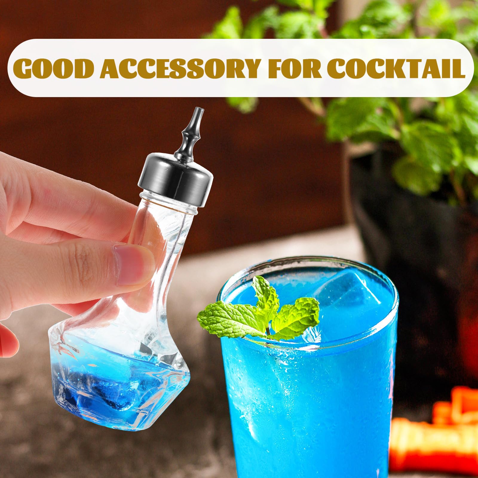 Dispenser per Bitter in Vetro da 30 Ml Tappo Ermetico, Bottiglia Decorativa Amaro D'annata per Bar, Cocktail e Uso Domestico