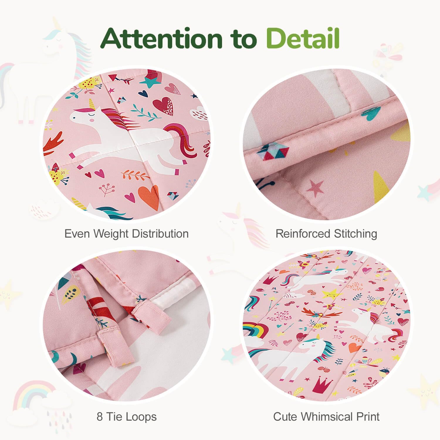 Sivio Weighted Blanket 5lbs, 36"x48", Unicorn Cooling Weighted Lap Blanket, Breathable Heavy Throw Blankets for Sleeping, Washable, Pink - Image 4