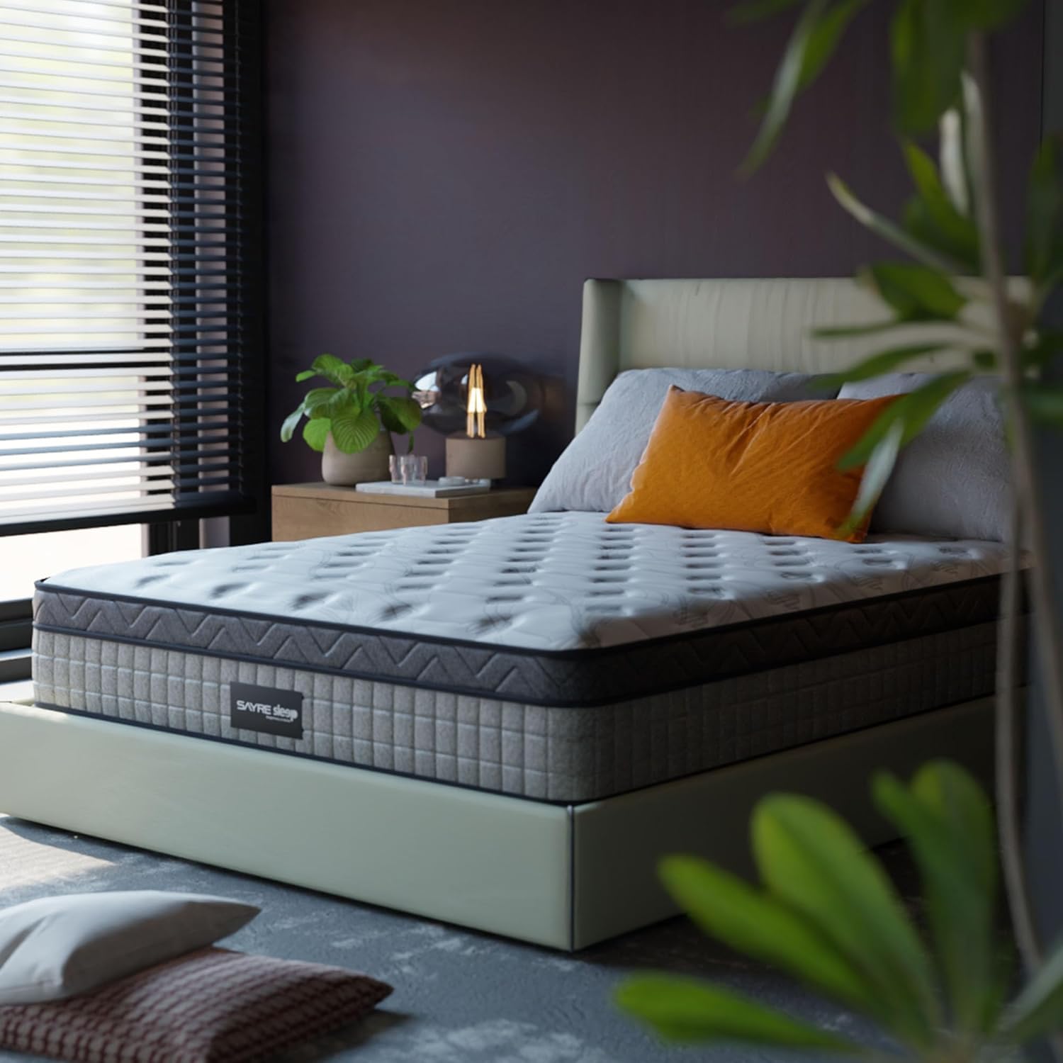 Sayre 10 Inch Queen Hybrid Memory Foam Mattress in a Box – Cooling Gel Infused, Medium Firm Support, CertiPUR-US & Oeko-TEX Certified, Pressure Relief Mattress for Back Pain & Motion Isolation