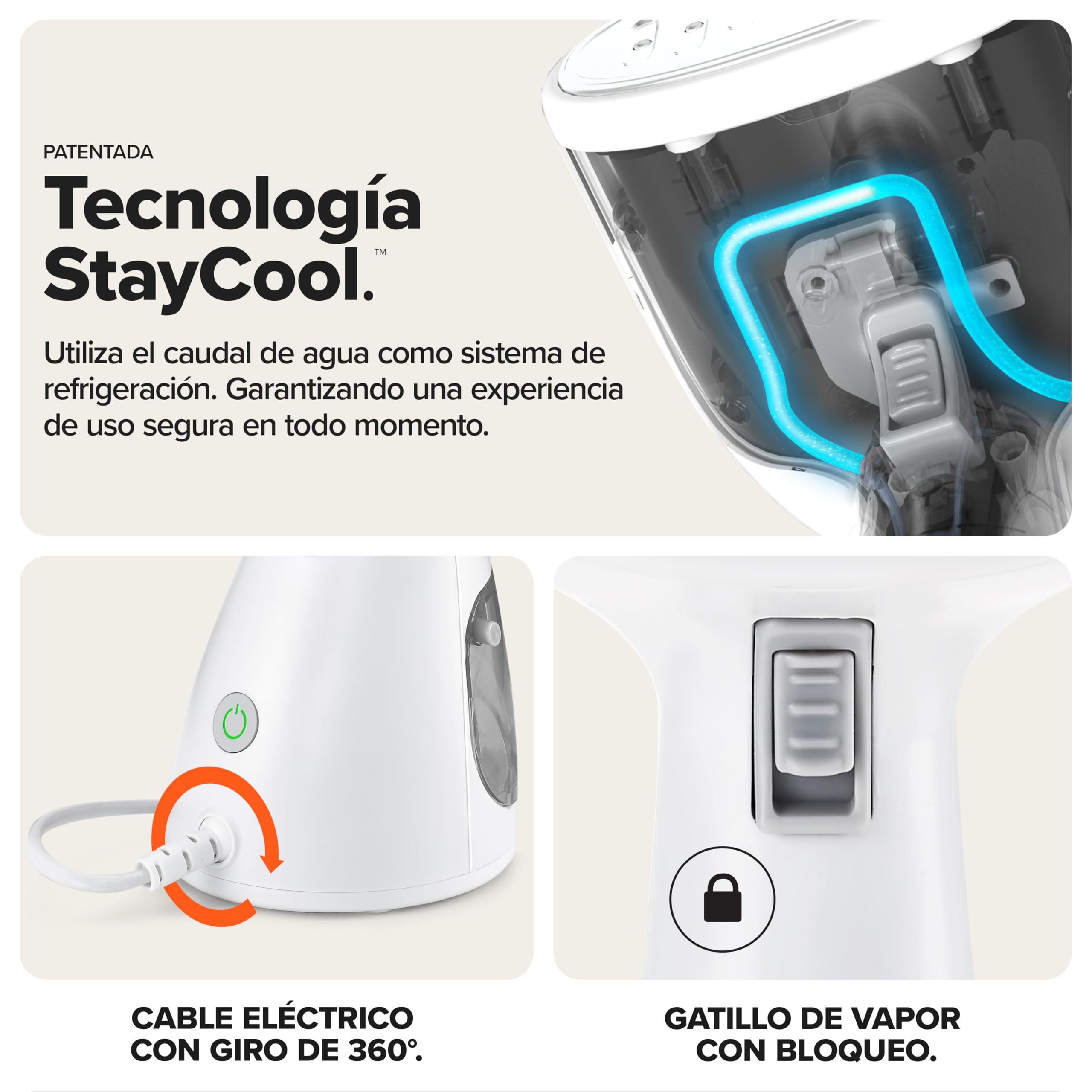 Dupray Voila Vaporizador 3-en-1 Portátil – Steamer de Mano para Ropa, Tejidos y Hogar