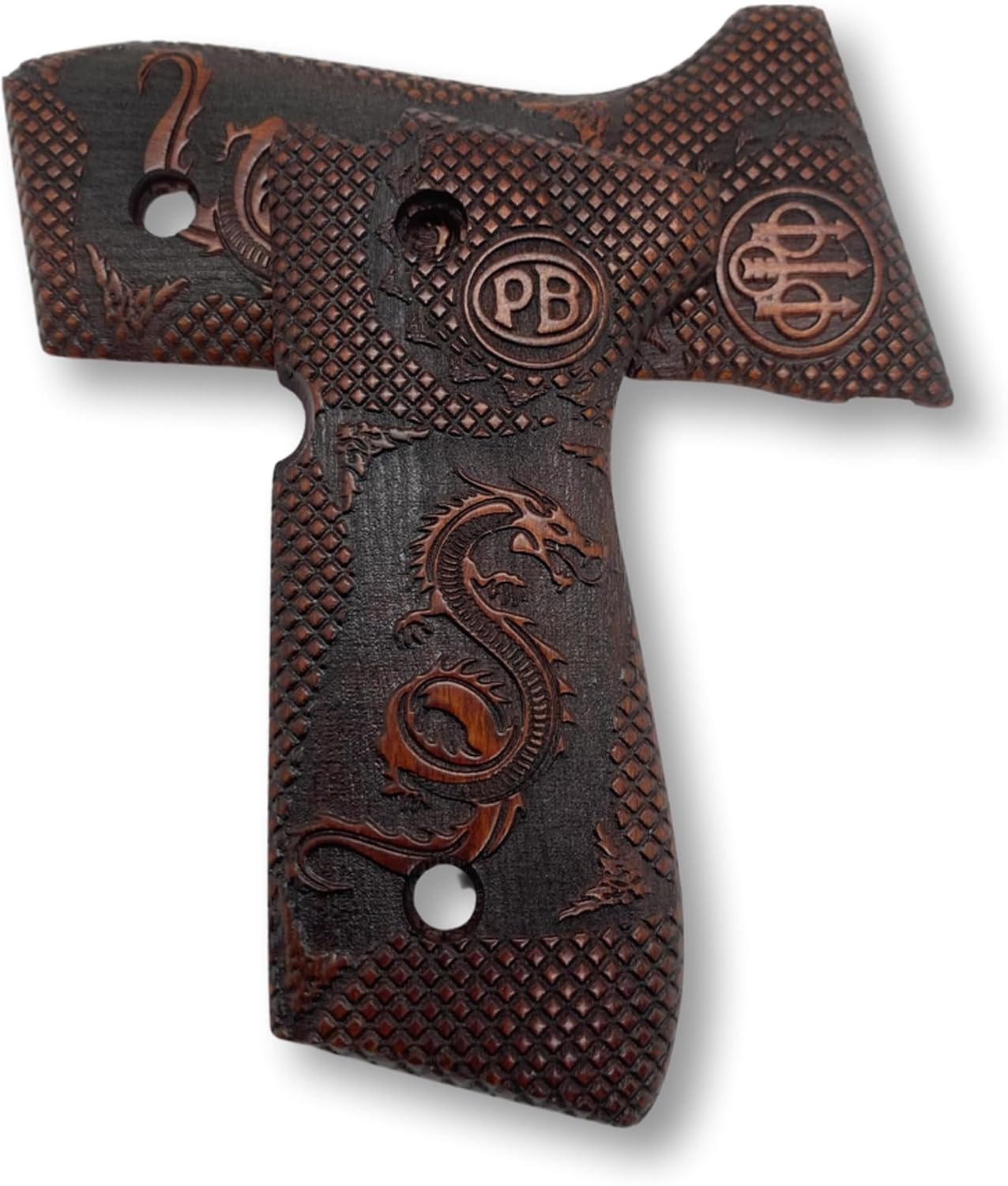 Wooden Grips for Beretta 92FS, 92, 92F, 92A1, 92FS INOX, 92G, 92D, 96, 96D, 96A1, M9, M9A1. Pistol Grips, Handgun Accessories (Pottery Dragon, 92 F Series)