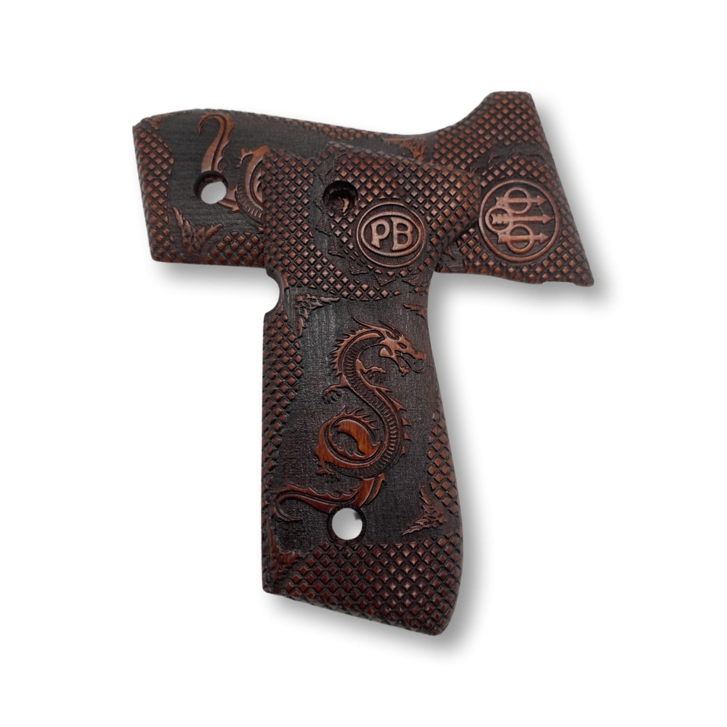 Manopole in legno fatte a mano per Beretta 92FS, 92, 92F, 92A1, 92FS INOX, 92G, 92D, 96, 96D, 96A1, M9, M9A1 e Girsan Regard MC Grips, Cachas para 9mm Beretta 92FS (92 F - Pottery Dragon)