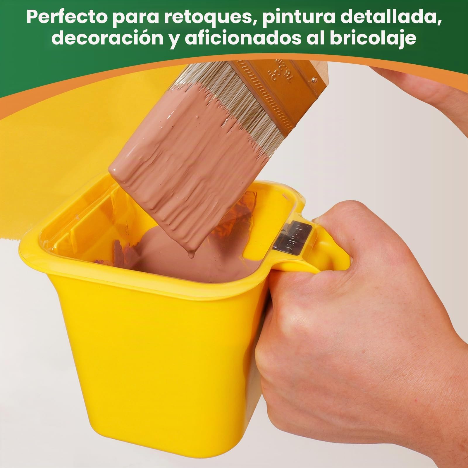 Voomey 15 cubos de pintura con capacidad para 16 onzas de pintura o manchas, taza de pintura, revestimiento de cubo de pintura, herramienta de pintura de recorte, para trabajos de acabado y
